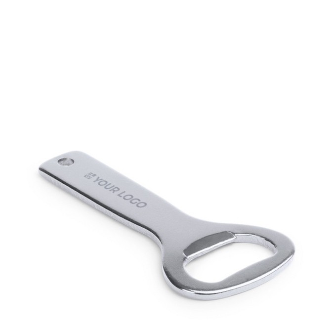 Abrebotellas de aluminio de colores con agujero para colgar vista principal