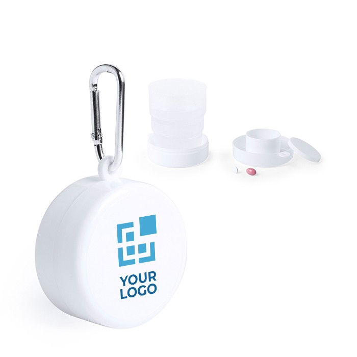 Vaso plegable pastillero publicitario vista principal