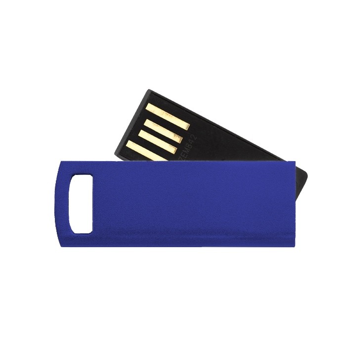 USB compacto con clip de color giratorio color azul