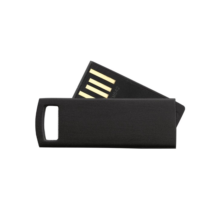 USB compacto con clip de color giratorio color negro