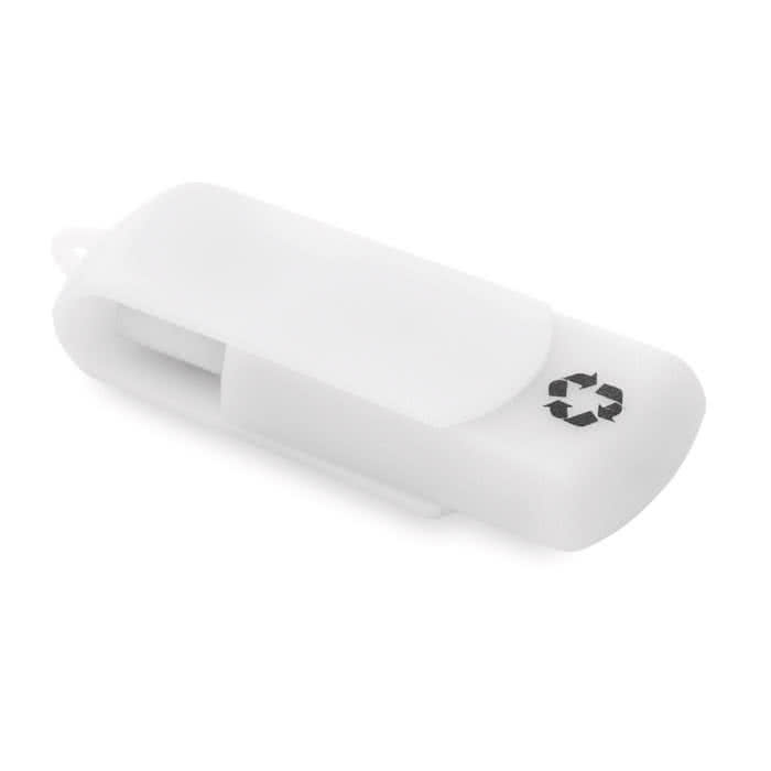usb de plástico reciclado para regalar color blanco