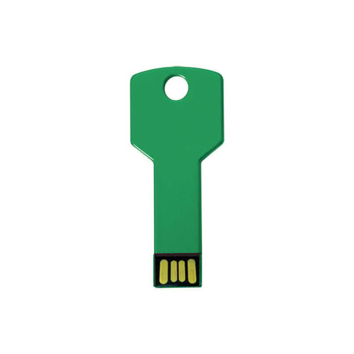 llave usb personalizada con el logotipo color verde