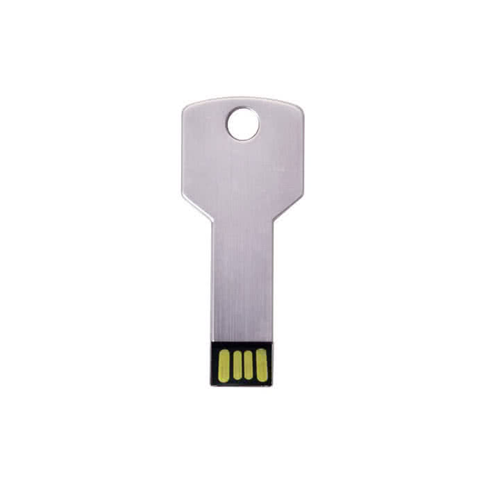 llave usb personalizada con el logotipo color plateado