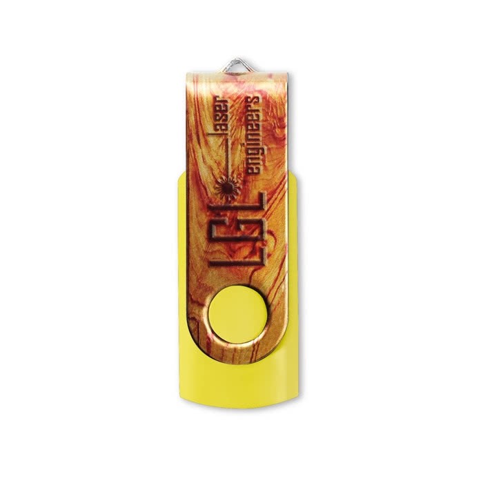 USB 3.0 con impresión del clip a color amarillo USB 3.0 con impresión del clip a color amarillo