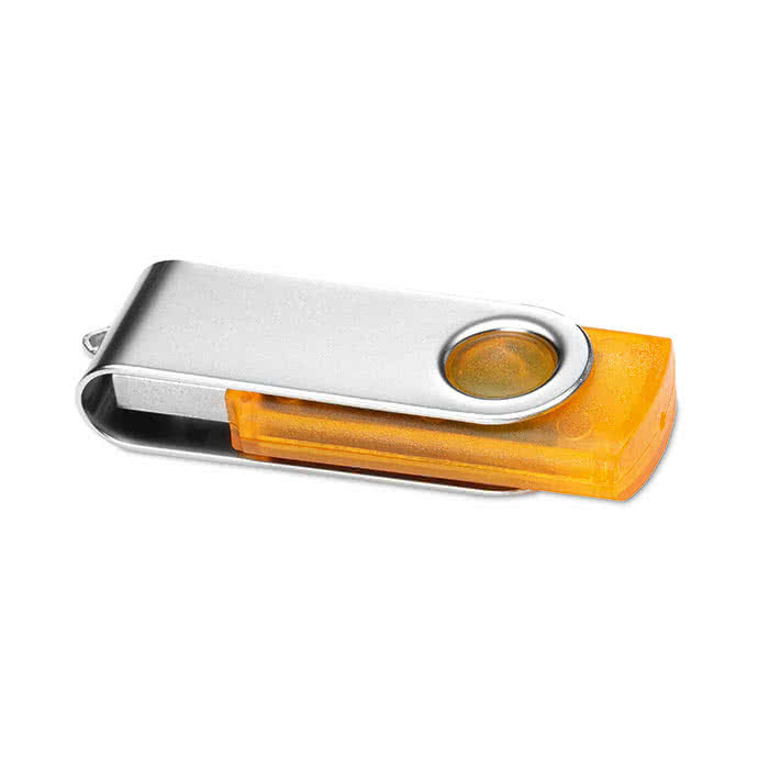 usb personalizado decuerpo transparente color naranja