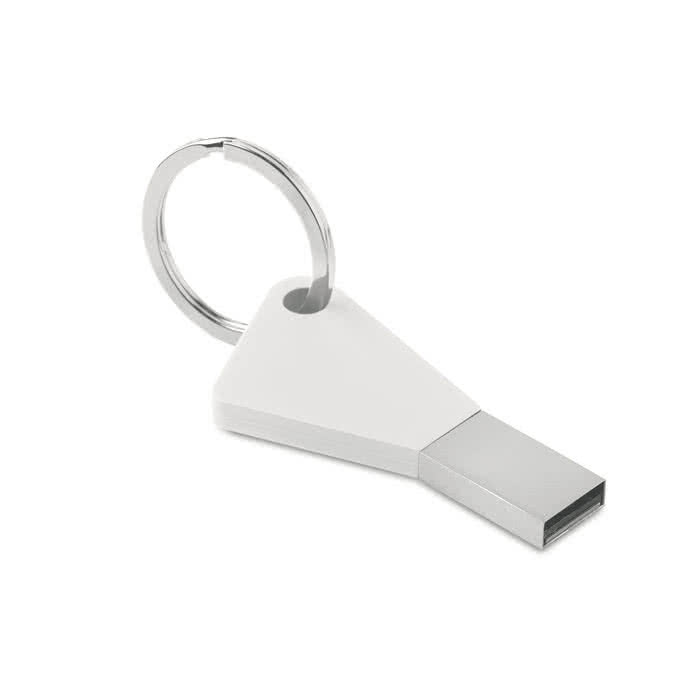 llave usb de silicona personalizada con logo color blanco