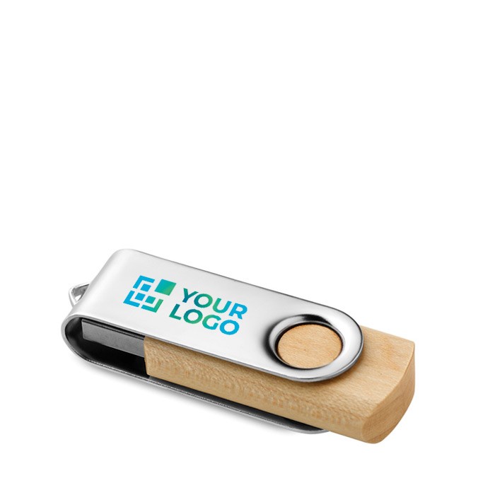 USB de madera clara u oscura 3.0 con clip giratorio Woodmate 3.0 