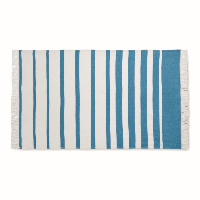 Toalla SEAQUAL® algodón y poliéster reciclado 300 g/m2 de 100x170cm color turquesa segunda vista
