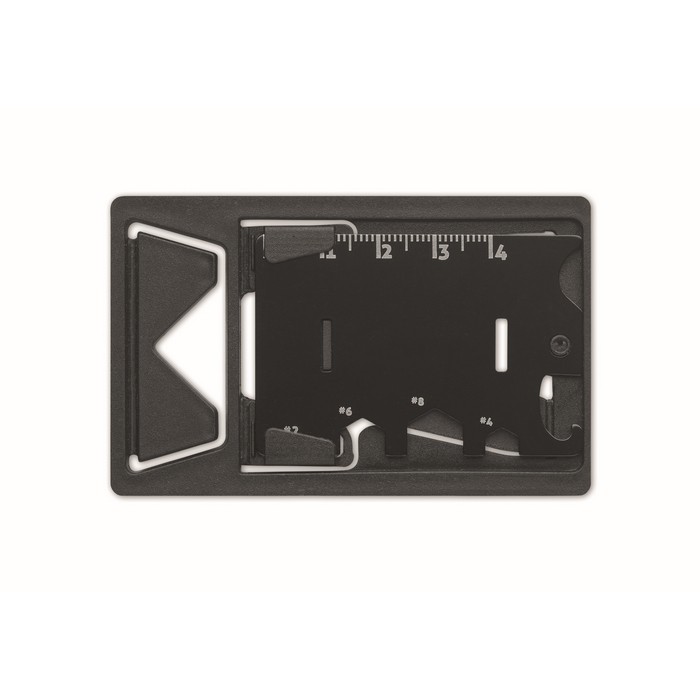 Multiherramienta de acero con 6 funciones y soporte para teléfono color negro tercera vista Multiherramienta de acero con 6 funciones y soporte para teléfono color negro tercera vista