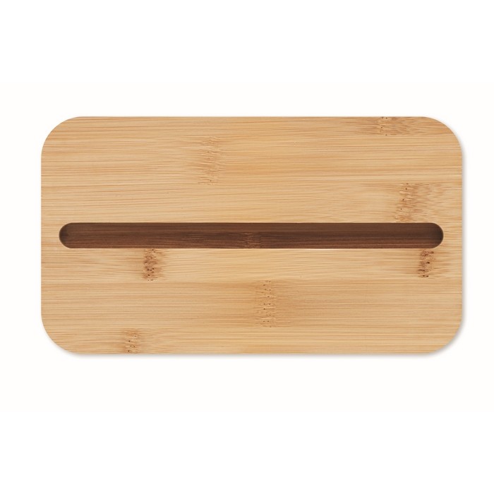 Fiambrera de 2 pisos de PP reciclado con separador y cubiertos 2x400ml color blanco quinta vista