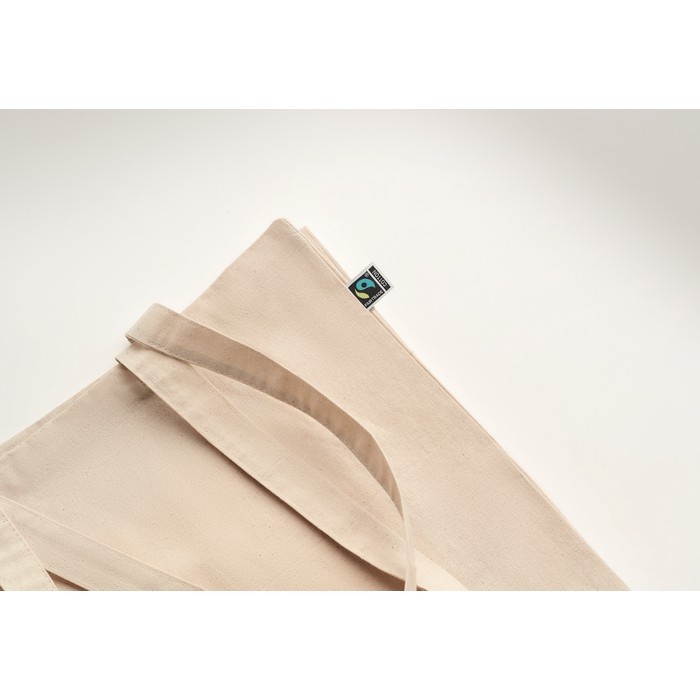 Bolsa de algodón de comercio justo 180 g/m2 Thin FairTrade color beige vista fotografía quinta vista