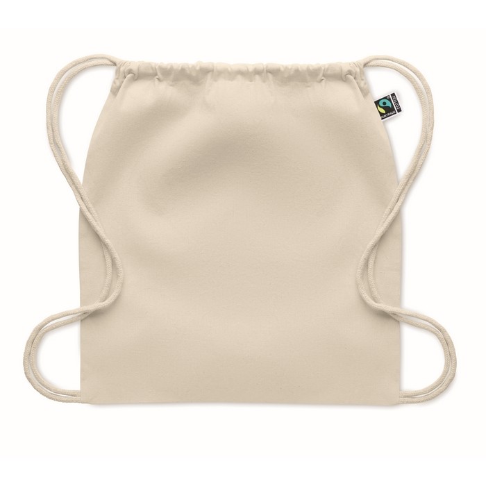 Mochila saco de algodón 180 g/m2 resistente 9 kg Thin FairTrade color beige segunda vista