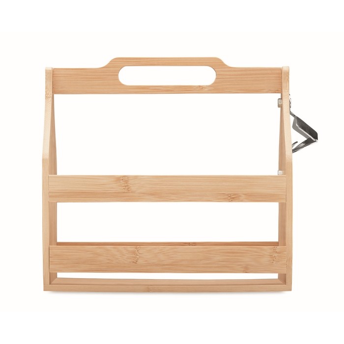 Caja cervecera de bambú con abridor y capacidad para 6 botellas color madera octava vista Caja cervecera de bambú con abridor y capacidad para 6 botellas color madera octava vista
