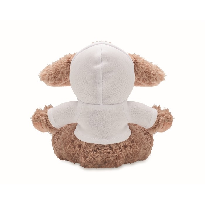 Peluche en forma de conejo con sudadera blanca personalizable color blanco quinta vista