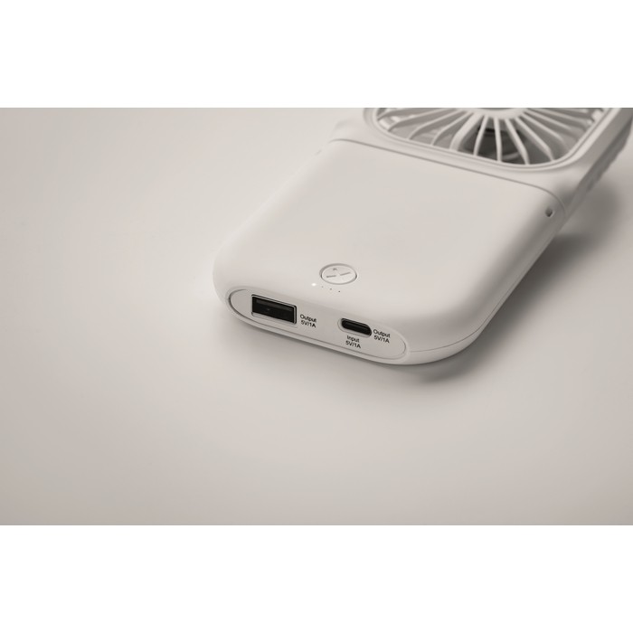 Ventilador plegable para escritorio o portátil con 4 velocidades color blanco vista fotografía quinta vista