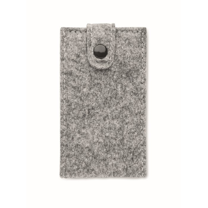 Set de 6 piezas para manicura en un estuche de fieltro RPET color gris cuarta vista