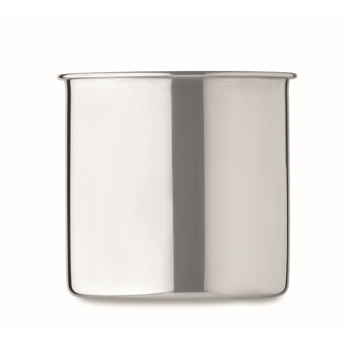 Taza de acero inoxidable con asa plegable y capacidad de 330ml color plateado quinta vista