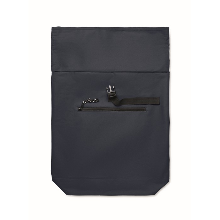 Mochila de poliéster con cierre roll top para portátil 15'' color azul septima vista