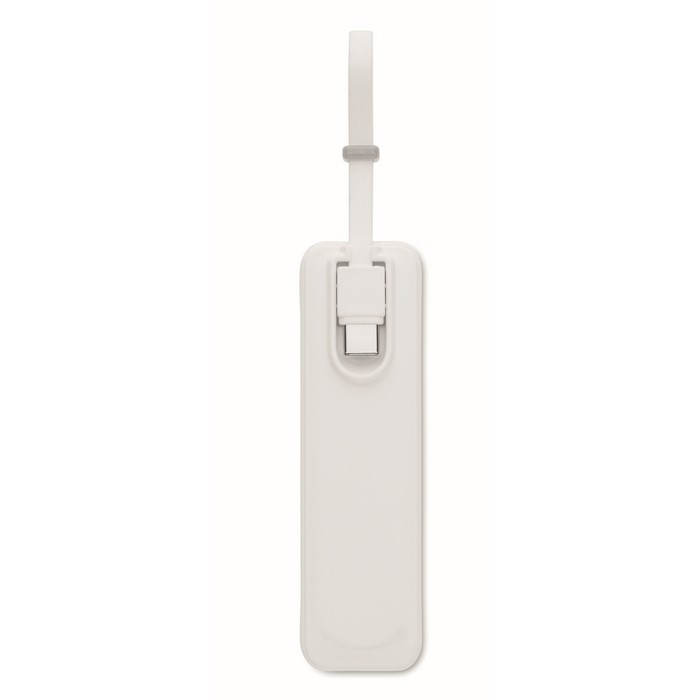 Powerbank con muñequera y cable USB con enchufe tipo C 5.000 mAh color blanco septima vista