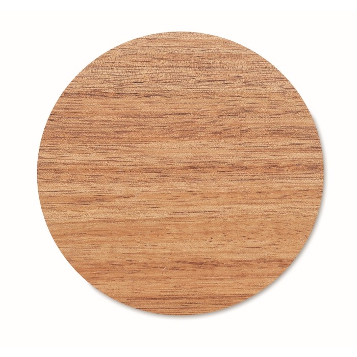 Cargador inalámbrico de forma circular de madera de acacia 15W color negro sexta vista
