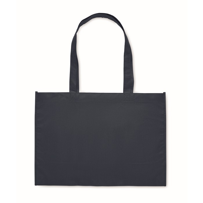 Bolsa larga unicolor de RPET no tejido con asas largas 80 g/m2 color azul tercera vista Bolsa larga unicolor de RPET no tejido con asas largas 80 g/m2 color azul tercera vista