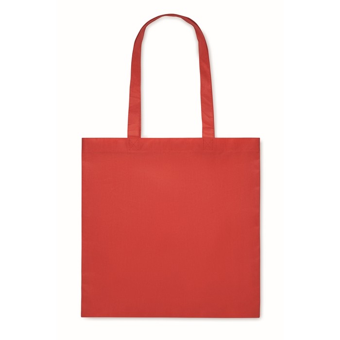Bolsa de la compra de RPET no tejido con asas largas 80 g/m2 color rojo segunda vista