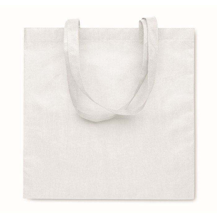 Bolsa de la compra de RPET no tejido con asas largas 80 g/m2 color blanco