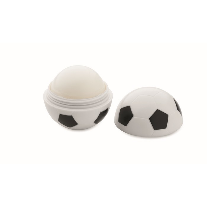 Bálsamo labial de ABS en forma de balón de fútbol sabor vainilla SPF10 color blanco/negro