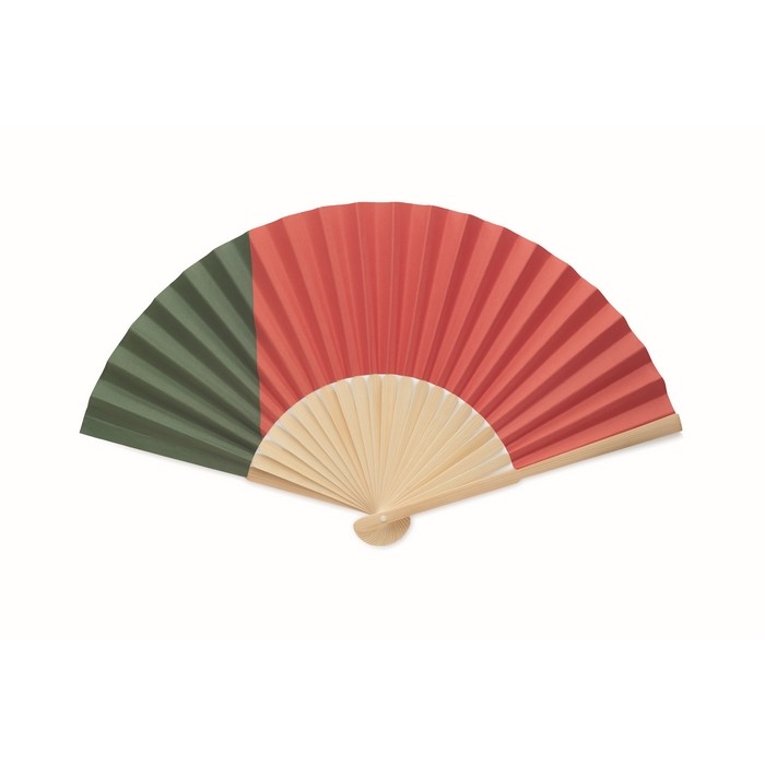 Abanico de bambú con diseño de distintas banderas Europeas color surtido