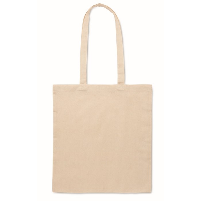 Bolsa para la compra de polialgodón con asas largas 130 g/m2 color beige segunda vista