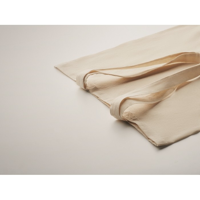 Bolsa para la compra de polialgodón con asas largas 130 g/m2 color beige vista fotografía tercera vista