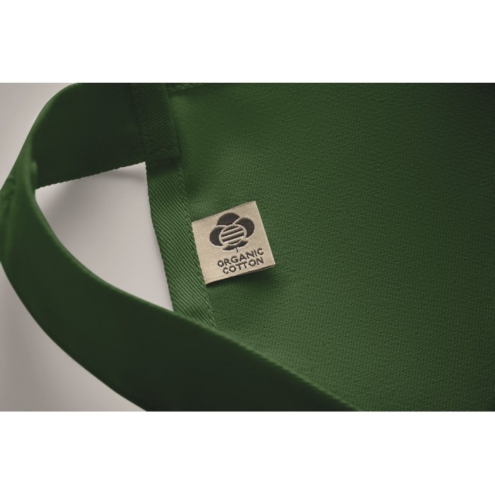 Delantal con bolsillos delanteros y ajustable del cuello 240g/m2 color verde oscuro vista fotografía quinta vista