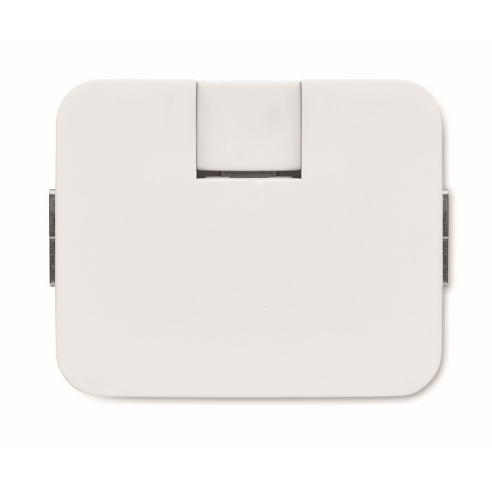 Hub USB con 4 puertos con USB y salidas tipo A y tipo C color blanco tercera vista Hub USB con 4 puertos con USB y salidas tipo A y tipo C color blanco tercera vista