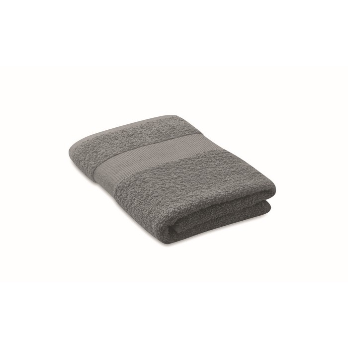 Toalla suave y absorbente de 100% algodón orgánico 360 g/m2 50x30 color gris