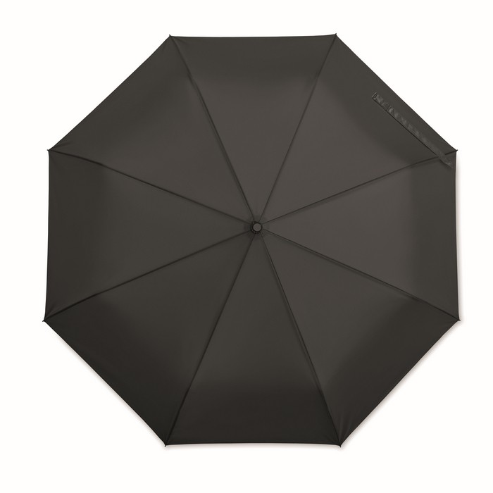 Paraguas plegable anti viento de pongee y diseño de cuadros Ø116 color negro