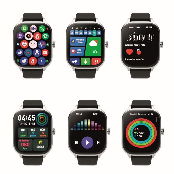 Smartwatch de pantalla LCD táctil y correa de silicona iOS y Android color plateado segunda vista