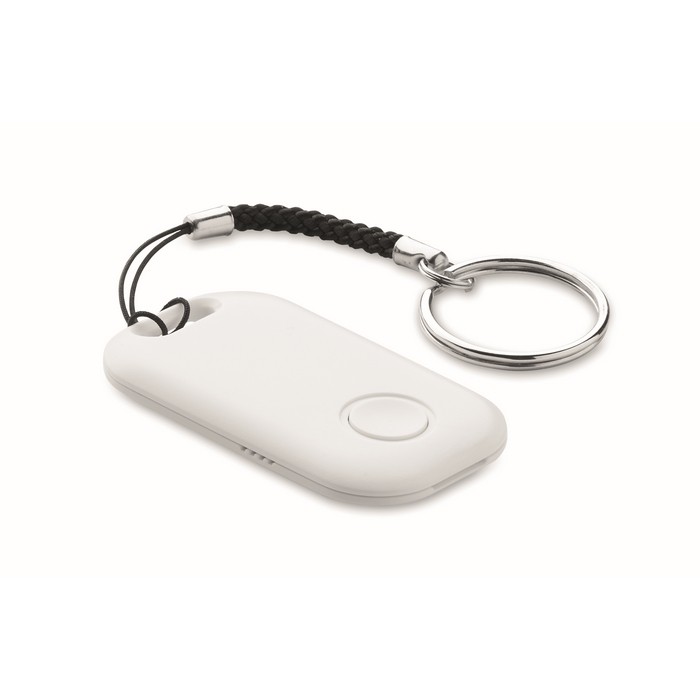 Localizador inteligente inalámbrico de bolsillo con mosquetón color blanco tercera vista