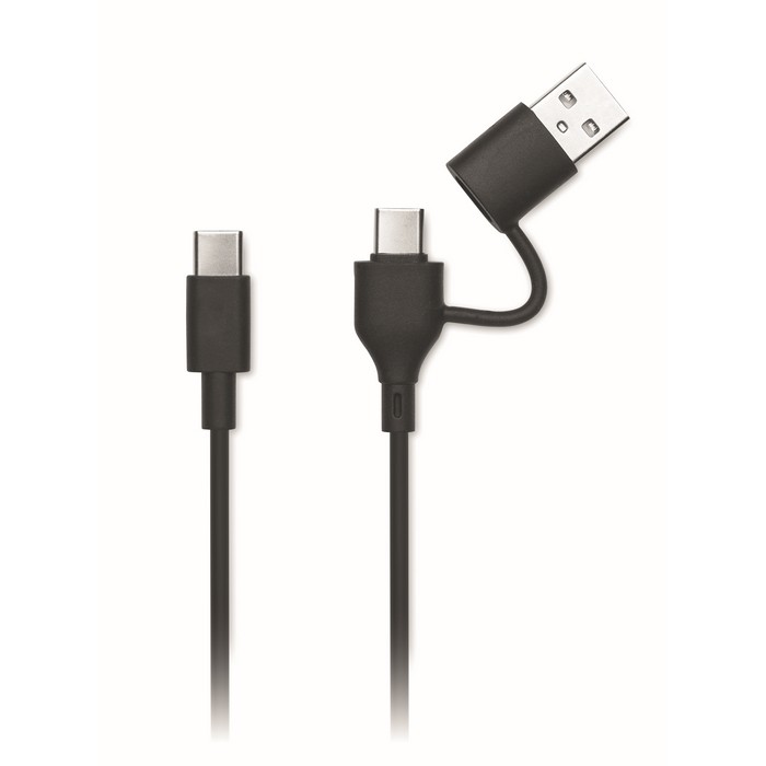 Powerbank rectangular hecho de ABS reciclado 5.000 mAh color azul marino octava vista