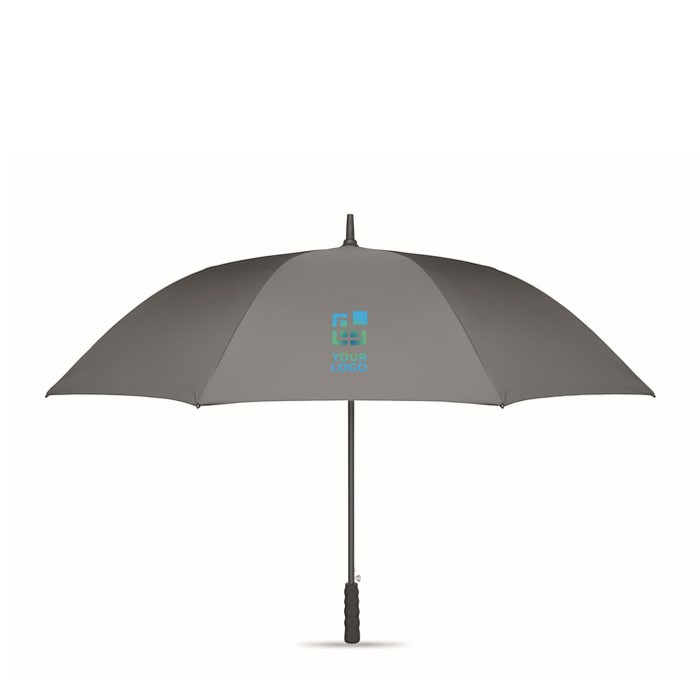 Paraguas anti viento de pongee RPET con apertura automática Ø116 color gris vista de impresión