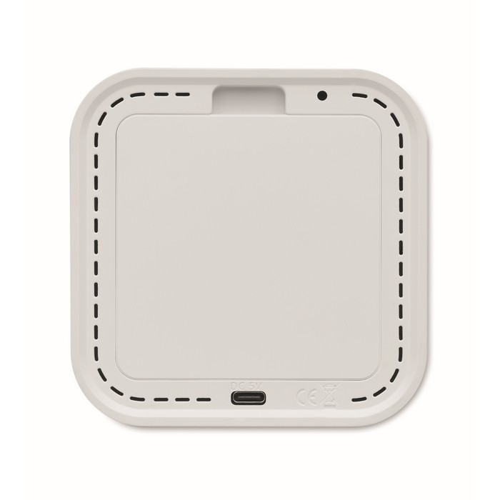 Reloj despertador cuadrado de ABS con luz ambiental regulable color blanco octava vista Reloj despertador cuadrado de ABS con luz ambiental regulable color blanco octava vista