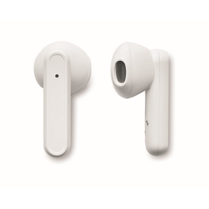 Auriculares inalámbricos con micrófono en estuche de bambú color madera quinta vista Auriculares inalámbricos con micrófono en estuche de bambú color madera quinta vista