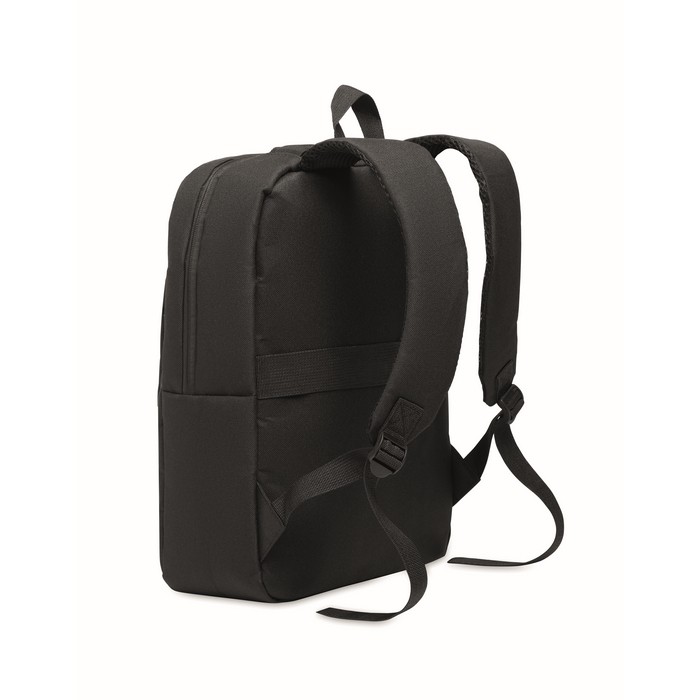 Mochila RPET con compartimientos para portátil y tableta 10'' y 15'' color negro segunda vista