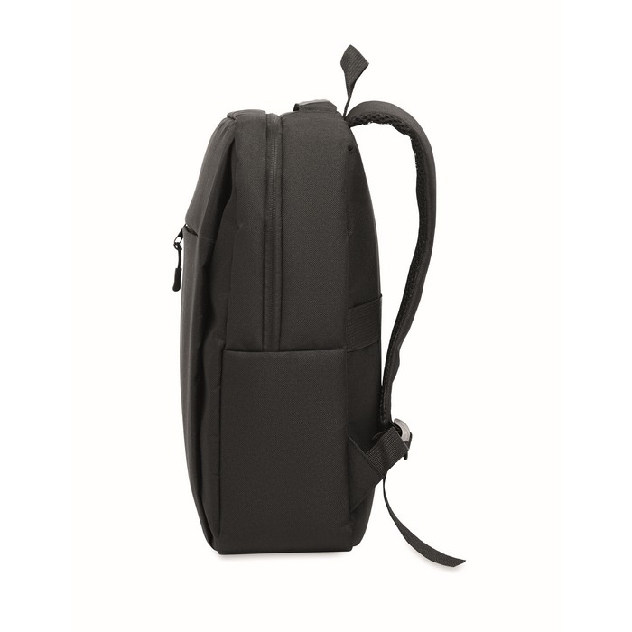 Mochila RPET con compartimientos para portátil y tableta 10'' y 15'' color negro