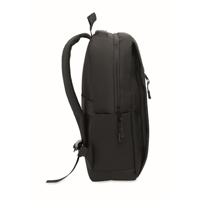Mochila RPET con compartimientos para portátil y tableta 10'' y 15'' color negro
