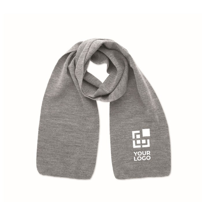 Bufanda extensible de poliéster reciclado en colores clásicos color blanco/gris vista de impresión
