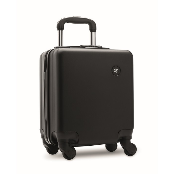 Trolley de ABS con 4 ruedas y cerradura de combinación 14'' color negro vista principal Trolley de ABS con 4 ruedas y cerradura de combinación 14'' color negro vista principal