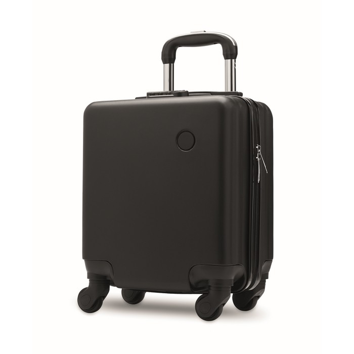 Trolley de ABS con 4 ruedas y cerradura de combinación 14'' color negro segunda vista Trolley de ABS con 4 ruedas y cerradura de combinación 14'' color negro segunda vista