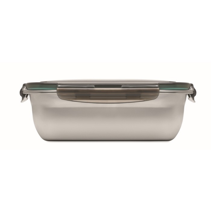 Fiambrera de acero inoxidable reciclado con separador 1.5L color gris transparente septima vista