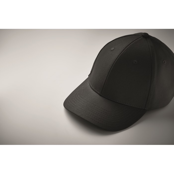 Gorra de algodón con cierre ajustable de hebilla de acero 280 g/m2 color negro vista fotografía segunda vista Gorra de algodón con cierre ajustable de hebilla de acero 280 g/m2 color negro vista fotografía segunda vista