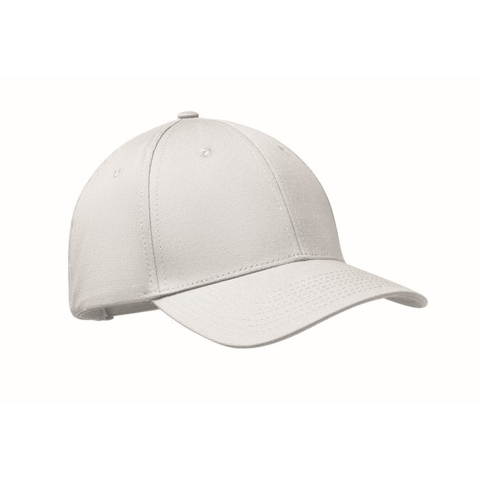 Gorra de algodón con cierre ajustable de hebilla de acero 280 g/m2 color blanco Gorra de algodón con cierre ajustable de hebilla de acero 280 g/m2 color blanco
